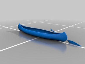 Kanu-Paddel Skulpturen Boot Kanu Paddel Skulptur Wasser 3d print model - Mito3D