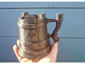 skull mug decor beer grog sea thieves tankard 3d print model - Mito3D