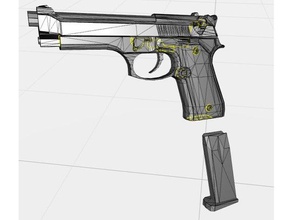 m9 arma pistola A impressão 3d 3d print model - Mito3D