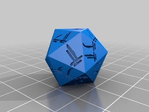 draconic iokharic d20 dice dungeons dragons gaming tabletop 3d print model - Mito3D