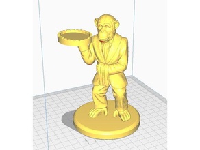 mono mayordomo soporte del anillo decoración ape siervo butler el 3d print model - Mito3D