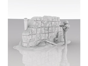wall terrain buildings & structures bunker miniature wargame 3d print model - Mito3D
