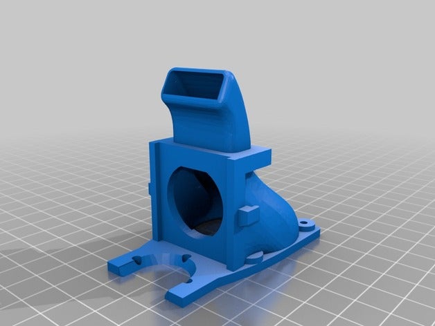 mp seleccione mini v2 e3d de 40 mm la cubierta del ventilador w compuerta bowden apoyo Impresora 3d las piezas Ventilador 40mm abs lite conducto monoprice mpsm actualizaciones 3D print model - Mito3D