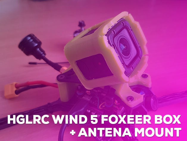 hglrc de viento 5 foxeer cuadro 2 antena montaje r c vehículos la lollipop rush tanque vtx el wind5 3D print model - Mito3D