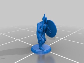 greek soldier - fighting position shield sword toys & games 28mm 32mm attackers defenders dnd fighter fighters greco soldiers pathfinder sldier guard hoplite lithophane stand scouts shakespeare spear warriors 3d print model - Mito3D