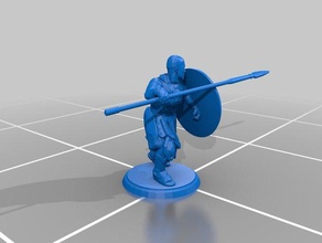 greek soldier - fighting position spear shield toys & games athens attacker defender fighter greco war greece hoplite hoplon rome total soldiers sparta spartan spartans 2 warrior warriors 3d print model - Mito3D