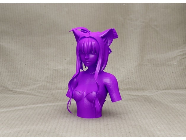 anime sexy cat people female nude sexy-girl 3D print model - Mito3D
