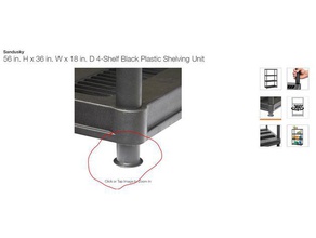 feet insert plastic shelf kitchen & dining 3d print model - Mito3D