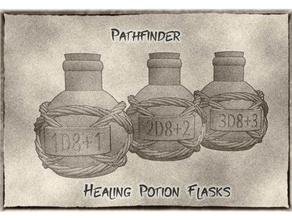 healing potion flasks bottles pathfinder dungeons & dragons toy game accessories bottle d&d flask gaming miniatures terrain 3d print model - Mito3D