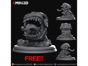 mimic01 free 3d printing amini3d d&d dungeons dragons mimic miniature tabletop gaming 3d print model - Mito3D