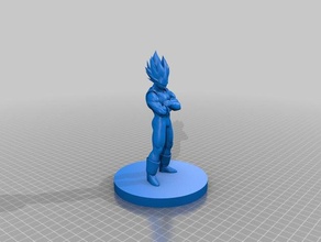 vegeta de dragon ball z la base redonda las esculturas 3d print model - Mito3D