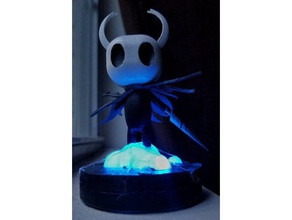 hollow knight w light up stand 3d printing created freecad free led silksong 3d print model - Mito3D