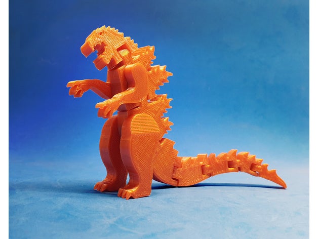 flexi godzilla Tiere Tier articulado artikuliert konfigurierbar ist figur figura Abbildung flexibel juguete low-poly - Spielzeug 3D print model - Mito3D
