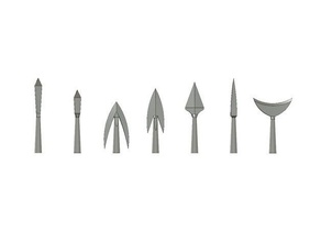 mittelalterliche Pfeilspitzen - Zubehör archer Pfeil Pfeilspitze Bogen Waffe 3d print model - Mito3D