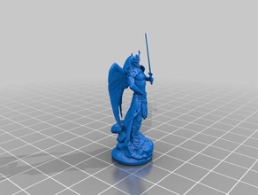 aasimar paladin toys & games 3dprintable 47mm angel armor dnd miniature meshmixer model remix sword wings 3d print model - Mito3D