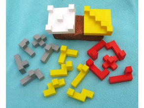 three hexacube construction puzzles openscad 3d print model - Mito3D