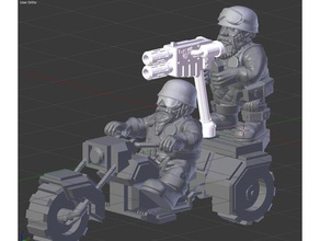 space dwarf bike riders toys & games 28mm scifi squat warhammer 40k 3d print model - Mito3D
