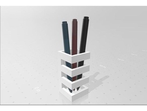 abstract mini pen holder decor design decoration miniature minimalist minimalistic modern pencil simple 3d print model - Mito3D