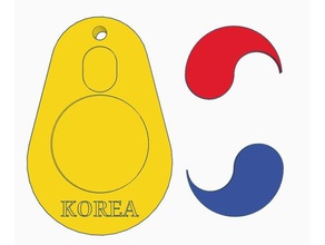 version 10 key ring national flag korea engineering 3d print model - Mito3D