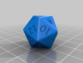 d20 goudyoldstile dice boardgame cube dnd games gaming tabletop 3d print model - Mito3D