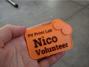 gear nametag - print place coins & badges fidget gears mechanical onshape 3d print model - Mito3D