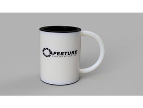 aperture science mug 3d-drucken logo Becher - Tassen portal 2 3d print model - Mito3D