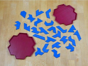 heptiamond puzzle Rätsel hexiamond polyform polyiamond 3d print model - Mito3D