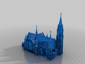 la iglesia de estilo gótico - alemán diseño anuncios 1900 las estructuras edificios catedral católica juan bautista san 3d print model - Mito3D