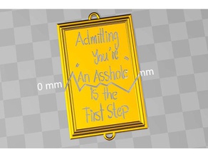 admitting you asshole - first step partner pendant jewelry 3d print model - Mito3D