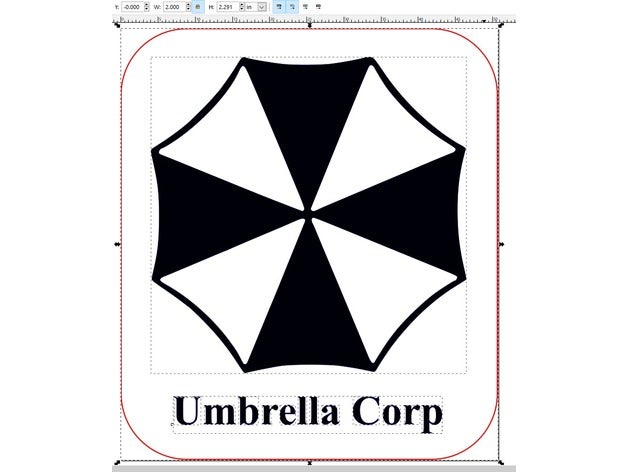 umbrella corp logo 2d art 3D print model - Mito3D