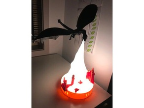 dragon lamp - drogon burning red keep decor game thrones got 3d print model - Mito3D