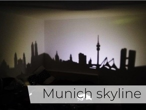 munich, ligne d'horizon décor la construction des bâtiments de lampe led lumière munich projection 3d print model - Mito3D