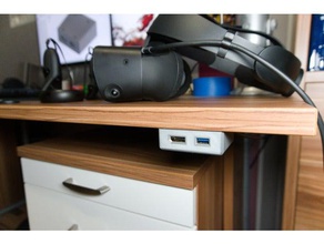 vr desk dock - usb 30 & displayport oculus rift s computer fusion 360 valve index headset 3d print model - Mito3D