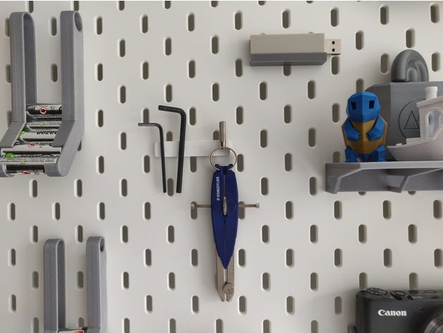 magnetic holder ikea skadis magnets backside organization magnet pegboard 3D print model - Mito3D