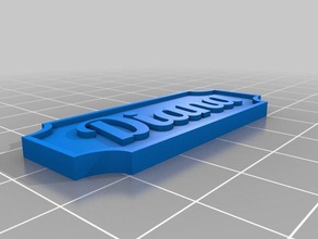 diana2 nameplate decor customized 3d print model - Mito3D