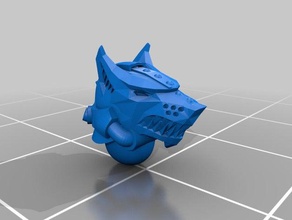metallo testa di lupo casco hobby 3d print model - Mito3D
