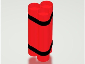 dynamite-bougie à réchaud coupée en deux décor de la dynamite 3d print model - Mito3D