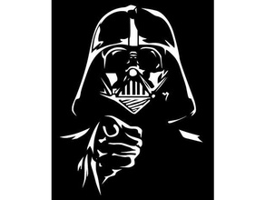 darth vader 3 2d art jedi sith lord star wars stencil 3d print model - Mito3D