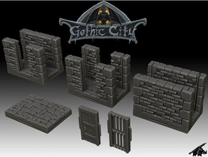 gothic labyrinth set join our patreon buildings & structures 3d print model - Mito3D