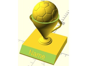 soccer trophy openscad sport & outdoors fussball pokal 3d print model - Mito3D