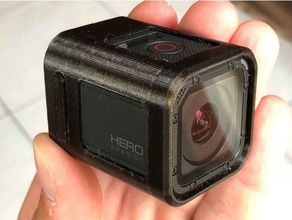gopro hero session boîtier slim - montage arrière de la caméra cas capuchon d'objectif le mont 3d print model - Mito3D