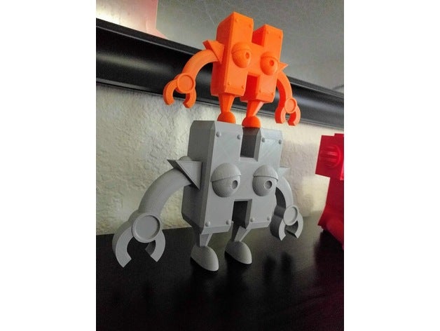 aitchbot modello di robot alfabeto carino lettera giocattolo 3D print model - Mito3D