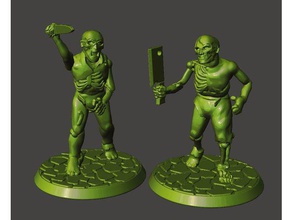 28mm undead armed zombies games 15mm 30mm 32mm bare bones bone chef knife cleaver dnd miniature figure frostgrave mini miniatures minis necromancer rotton skull wargame wargames wargaming zombie 3d print model - Mito3D