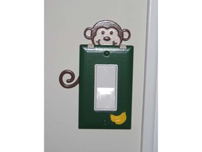 monkey decora light switch plate household 3d print model - Mito3D