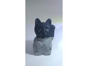 maneki-neko de-capicat cabeça esculturas acenando gato cabeza cat de creality cr-10 ender 2 3 decapicat a estátua testa 3d print model - Mito3D