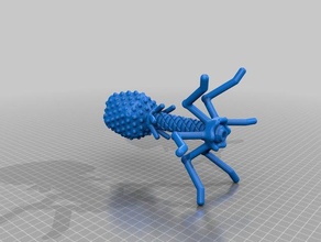 t4 bacteriophage virus biology microbiology molecular myoviridae phage virology 3d print model - Mito3D