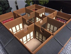 geisha house wall insert 3d printing japan japanese screen shoji test honour 3d print model - Mito3D