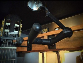 testa grucce chitarra montaggio a parete collo fermo cerniera musica cabinet per monte gancio muro la di strumento corda 3d print model - Mito3D