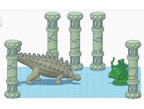 erol otus inspired ankylosaurus pillars 28mm rpg gaming toys & games dungeons dragons dungeon dnd 3d print model - Mito3D