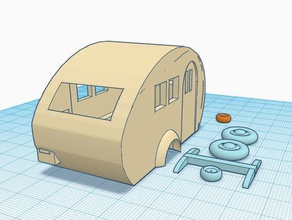 vintage caravan araç kervan araba tren modeli ho ölçek o 3d print model - Mito3D